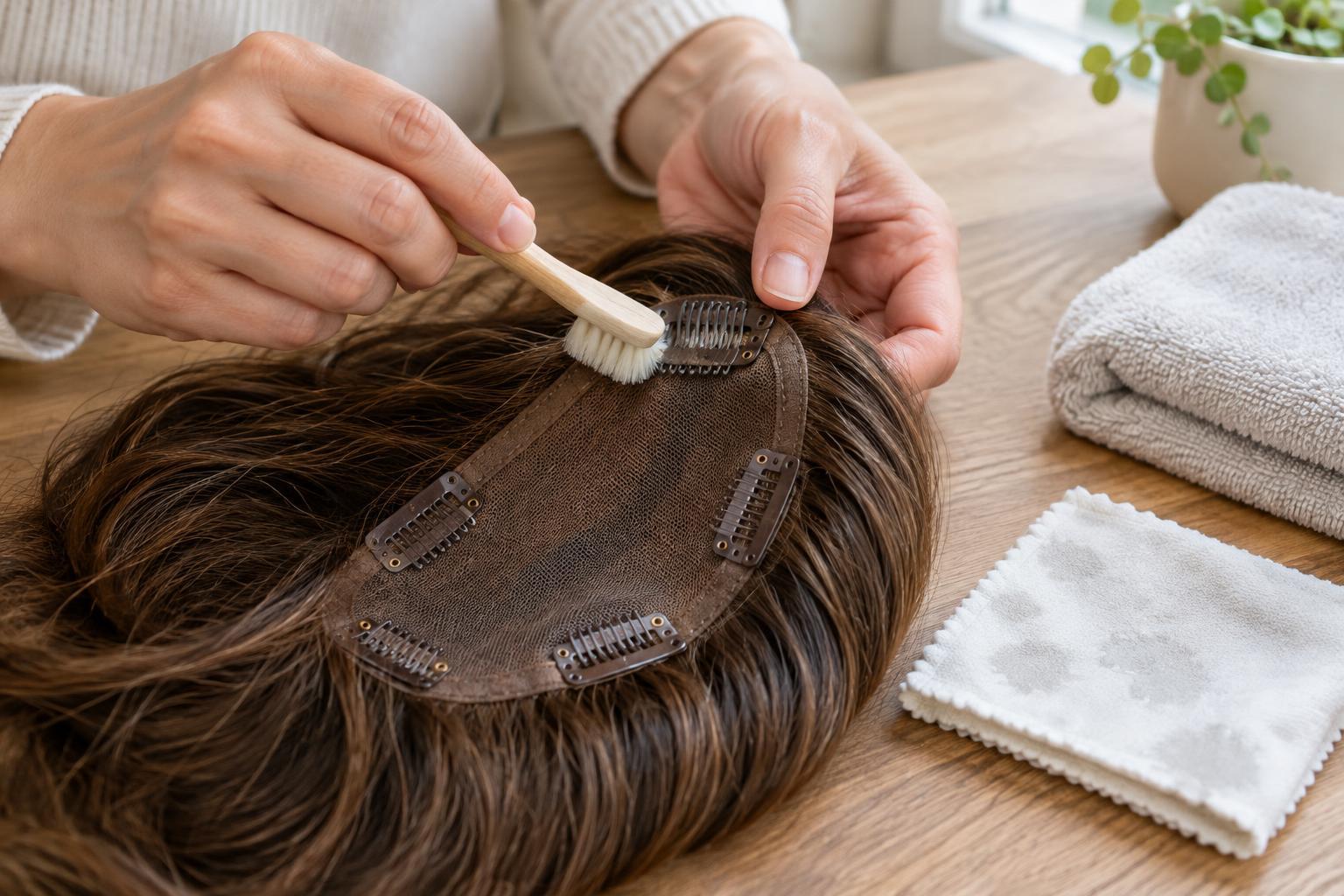 How to Clean the Clips and Combs Attached to a Hairpiece