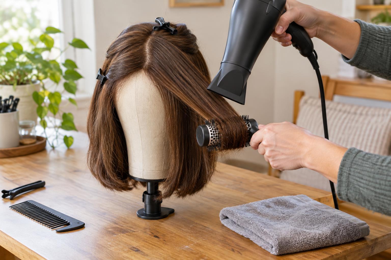 How to Blow-Dry a Human-Hair Wig for a Smooth Finish